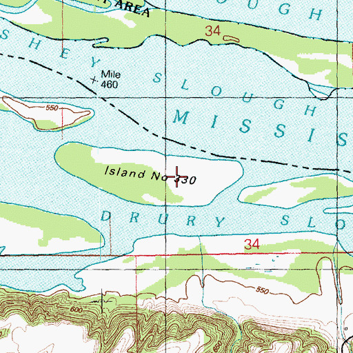 Topographic Map of Island Number 330, IL