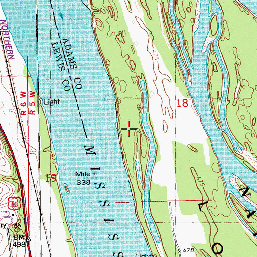 Topographic Map of Island Number 419, IL