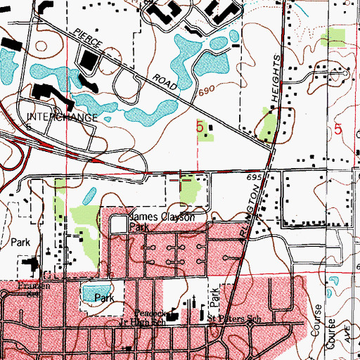 Topographic Map of Itasca Country Club, IL