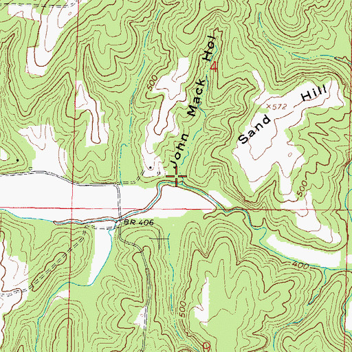 Topographic Map of John Mack Hollow, IL