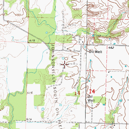 Topographic Map of Johnsonville South Oil Field, IL