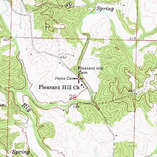Topographic Map of Joyce Cemetery, IL