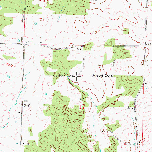 Topographic Map of Karber Cemetery, IL