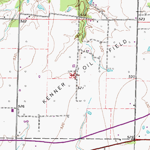 Topographic Map of Kenner Oil Field, IL