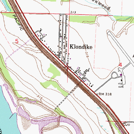 Topographic Map of Klondike, IL