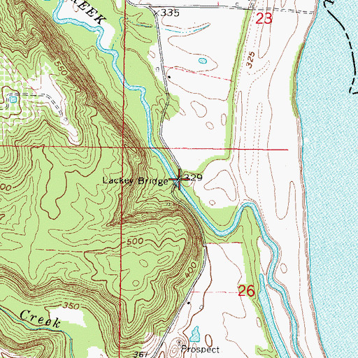 Topographic Map of Lackey Bridge, IL