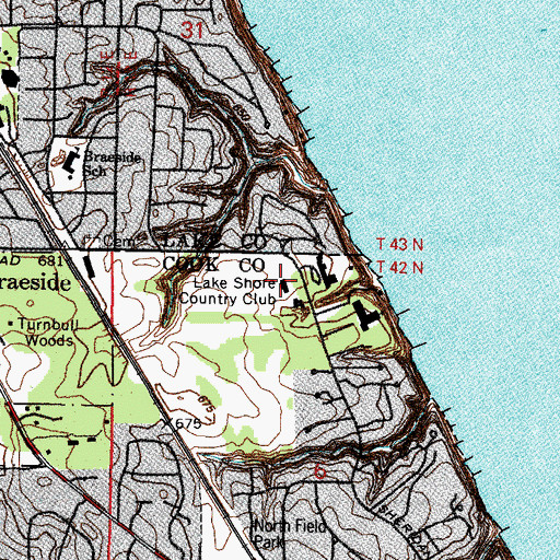 Topographic Map of Lake Shore Country Club, IL