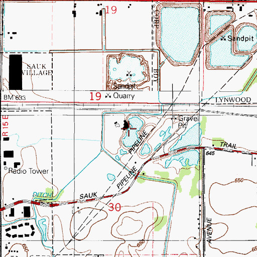 Topographic Map of Lakewood Country Club, IL