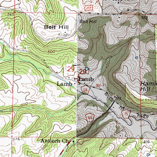 Topographic Map of Lamb, IL