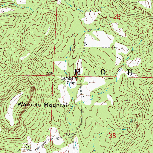 Topographic Map of Lambert Family Cemetery, IL