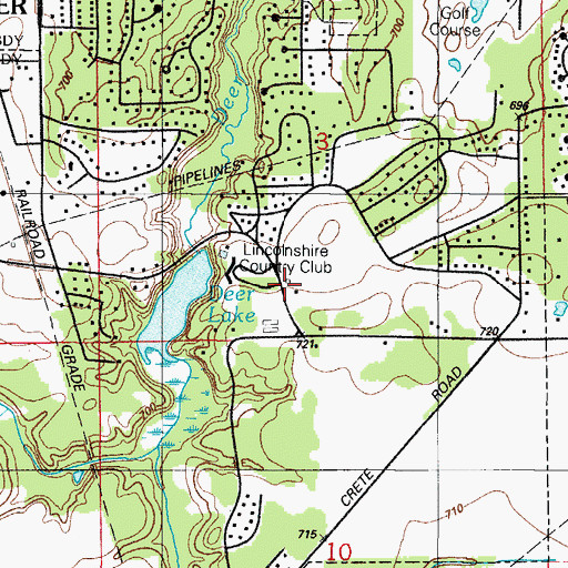 Topographic Map of Lincolnshire Country Club, IL