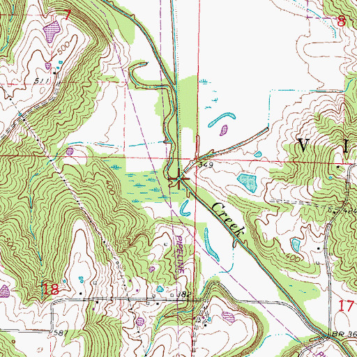 Topographic Map of Little Cache Creek, IL