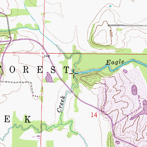 Topographic Map of Little Eagle Creek, IL