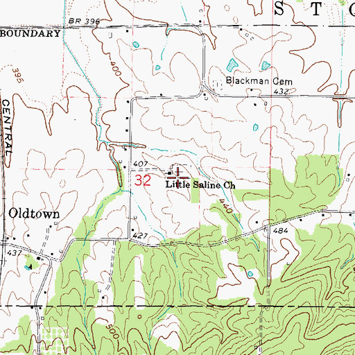 Topographic Map of Little Saline Church, IL