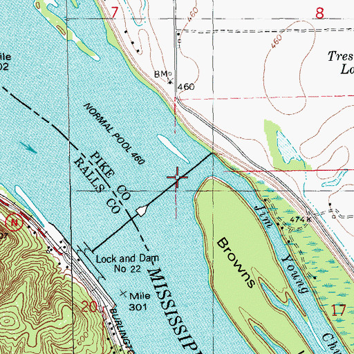 Topographic Map of Lock and Dam 22, IL