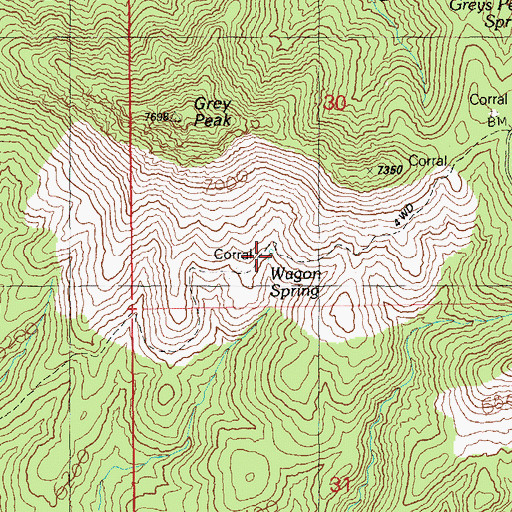 Topographic Map of Couple Spring, AZ