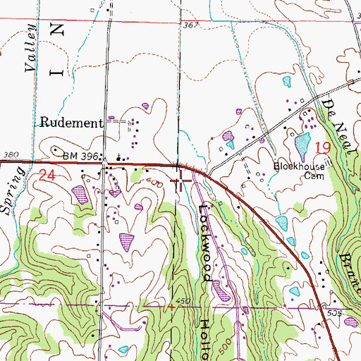 Topographic Map of Lockwood Hollow, IL