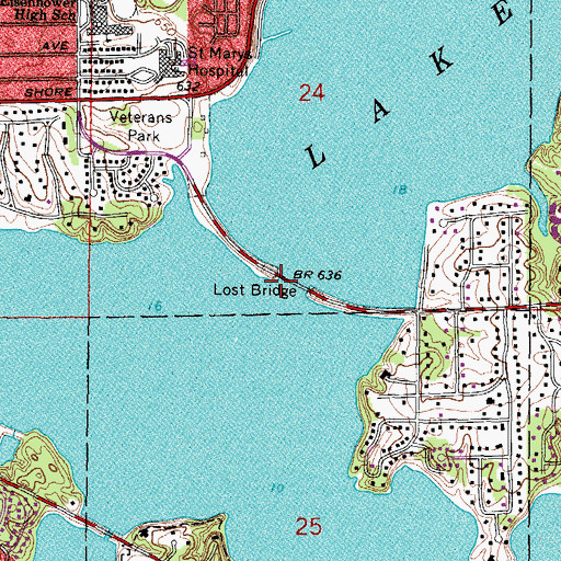 Topographic Map of Lost Bridge, IL