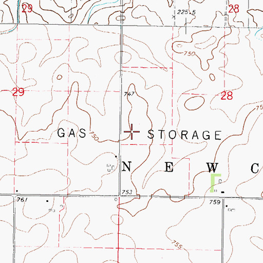 Topographic Map of Mahomet Gas Storage Area, IL