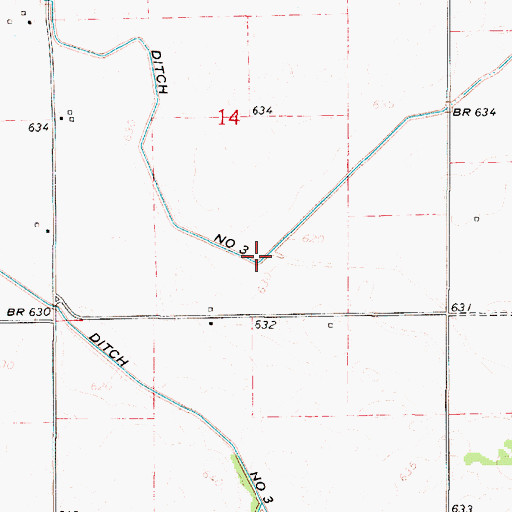 Topographic Map of Main Martinton Ditch Number 3, IL