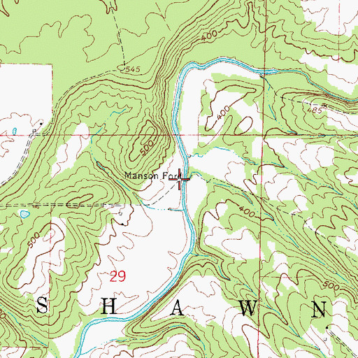 Topographic Map of Manson Ford, IL