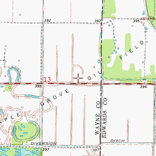 Topographic Map of Maple Grove Oil Field, IL