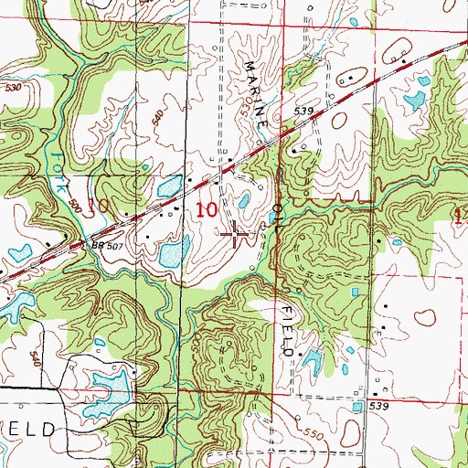 Topographic Map of Marine Oil Field, IL