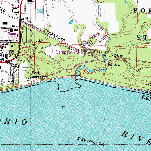 Topographic Map of Massac Creek, IL