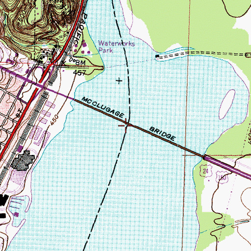 Topographic Map of McClugage Bridge, IL