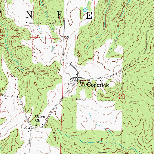Topographic Map of McCormick, IL