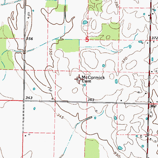 Topographic Map of McCormick Cemetery, IL