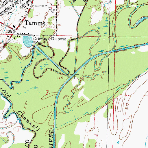 Topographic Map of Mill Creek, IL