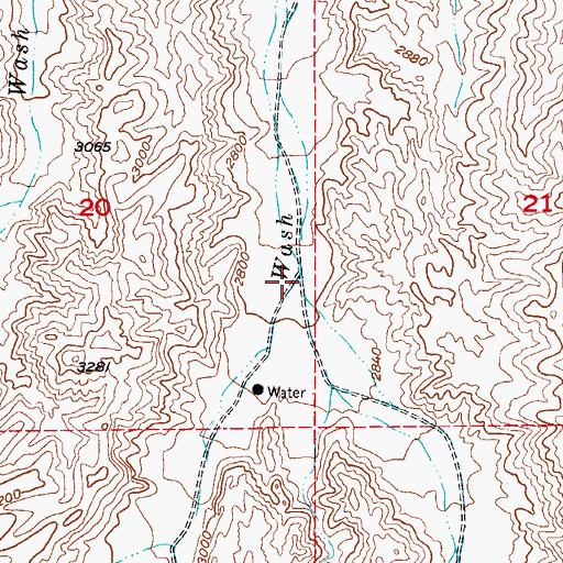 Topographic Map of Eagle Wash, AZ
