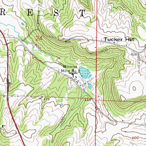 Topographic Map of Minerva Mine Number 1, IL