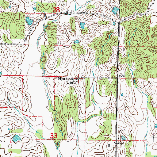 Topographic Map of Morrison Cemetery, IL