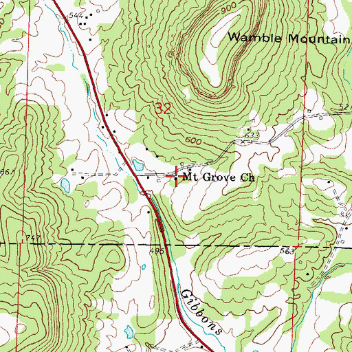 Topographic Map of Mount Grove Church, IL