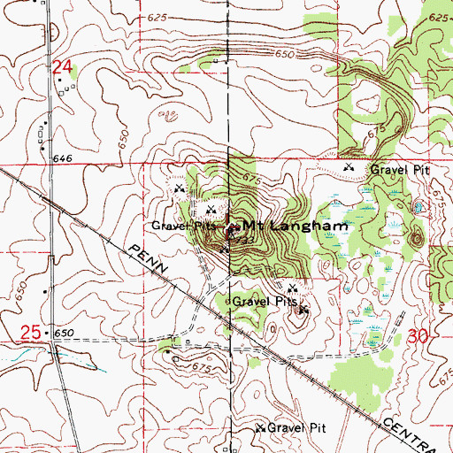 Topographic Map of Mount Langham, IL