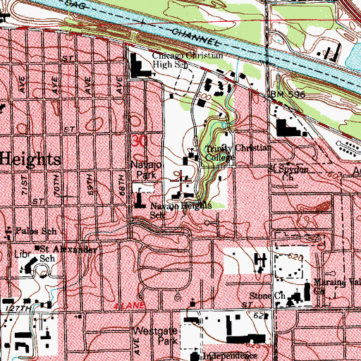 Topographic Map of Navajo Fields Golf Club (historical), IL
