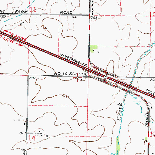 Topographic Map of Number 10 School, IL