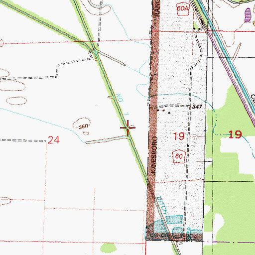 Topographic Map of Number 7 Ditch, IL