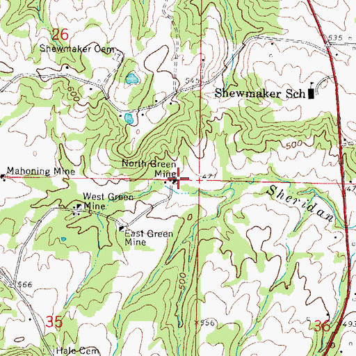 Topographic Map of North Green Mine, IL