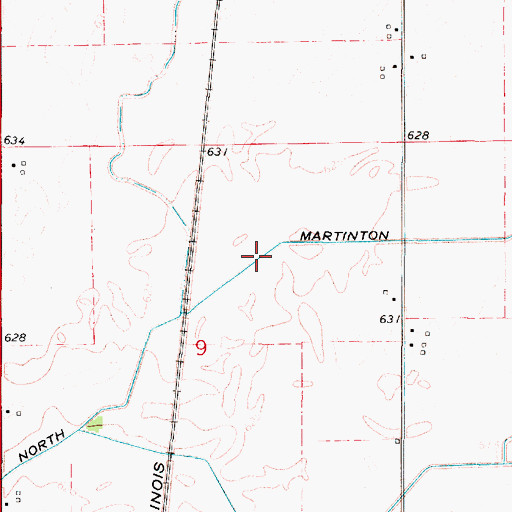 Topographic Map of North Martinton Ditch Number 2, IL