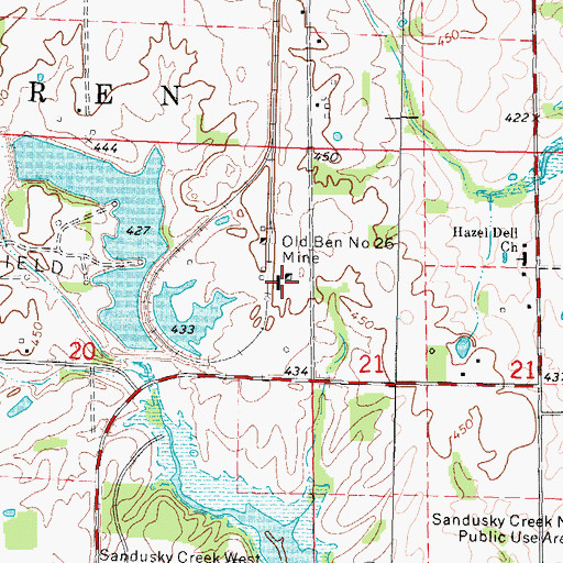Topographic Map of Old Ben Number 26 Mine, IL