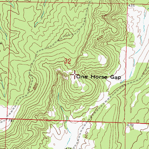Topographic Map of One Horse Gap, IL