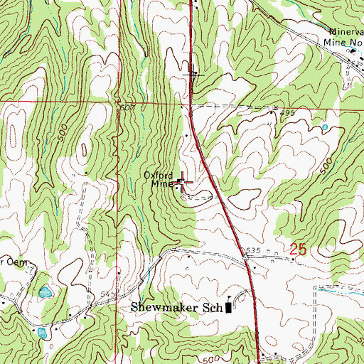 Topographic Map of Oxford Mine, IL