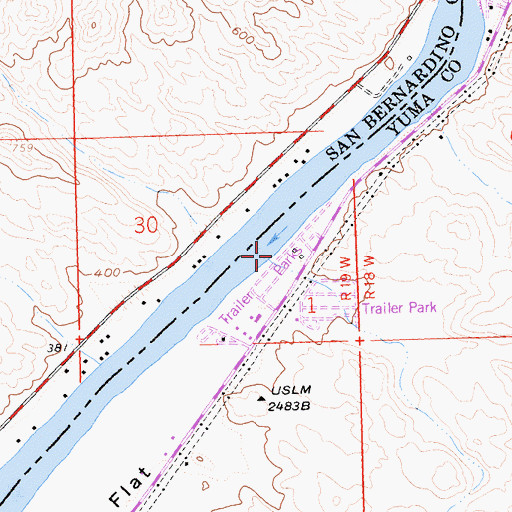 Topographic Map of Eagle Wash, AZ