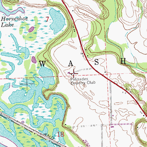 Topographic Map of Palisades Country Club, IL