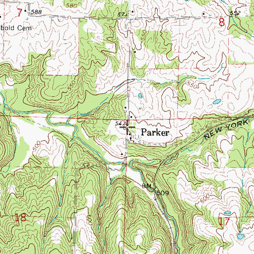 Topographic Map of Parker, IL