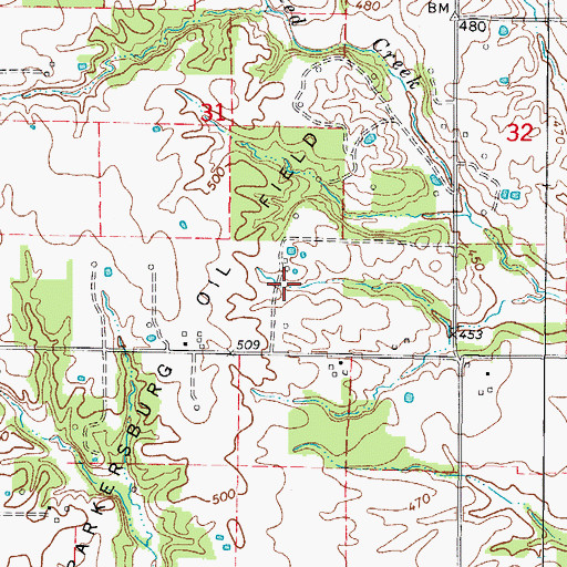 Topographic Map of Parkersburg Oil Field, IL