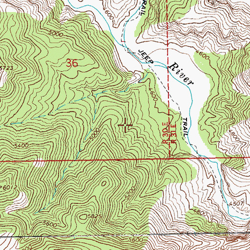 Topographic Map of Bell Springs, AZ